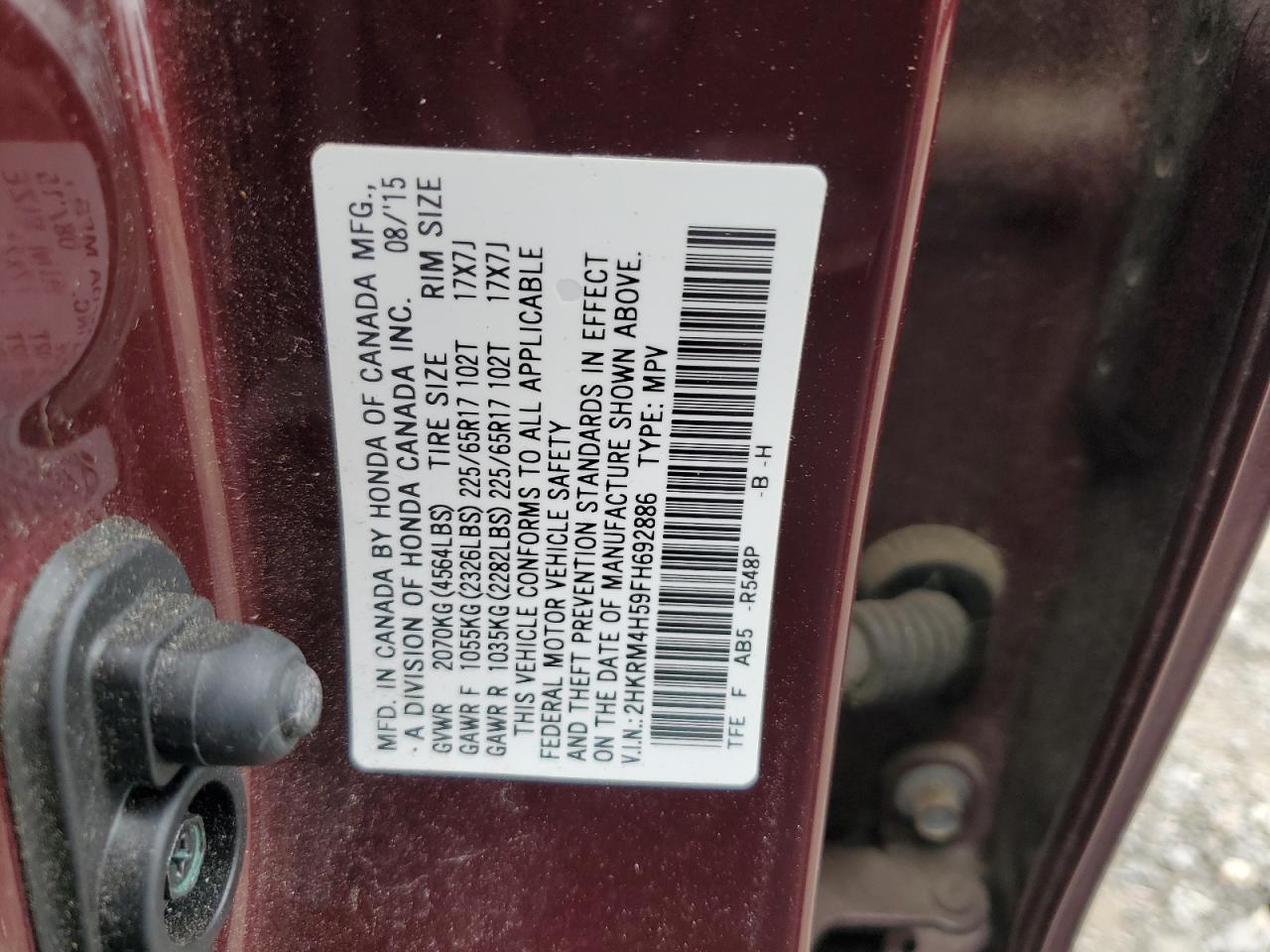 2015 Honda Cr-v ex