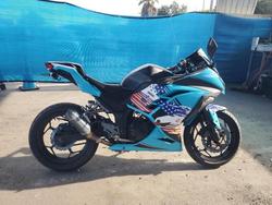 Salvage motorcycles for sale at San Martin, CA auction: 2013 Kawasaki EX300 A