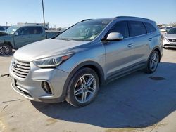 Salvage cars for sale from Copart Grand Prairie, TX: 2017 Hyundai Santa FE SE Ultimate