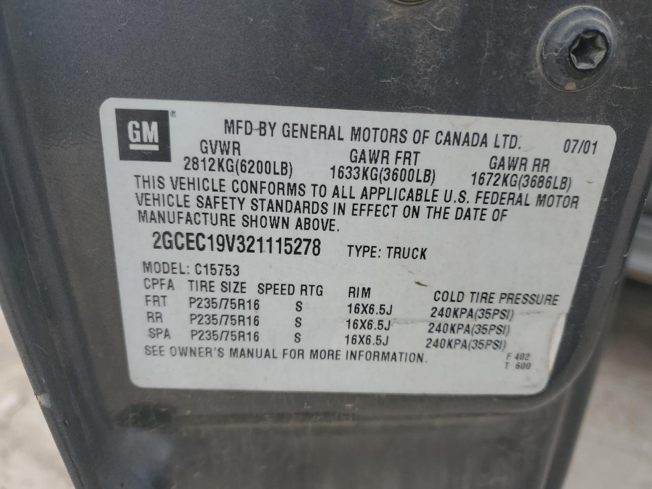 2002 Chevrolet Silverado C1500