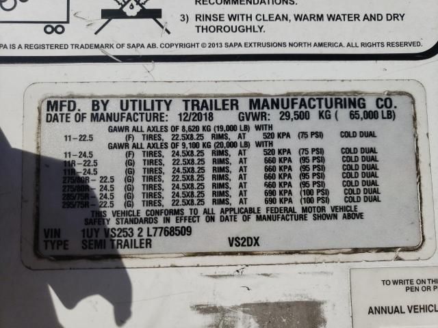 2020 Utility VS2DX DRY Van Trailer