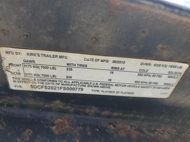2015 Kirk S Utility Trailer