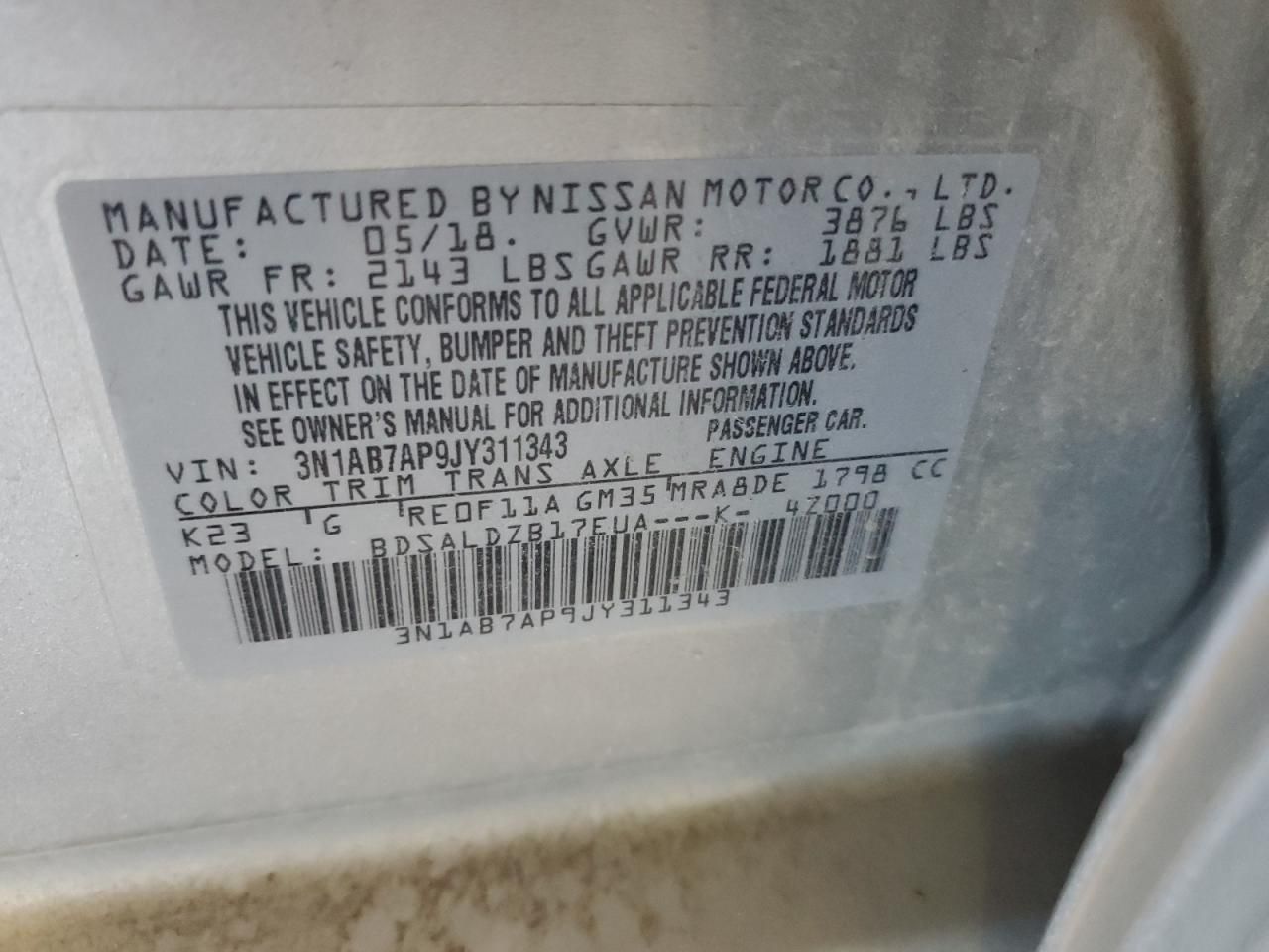 2018 Nissan Sentra s