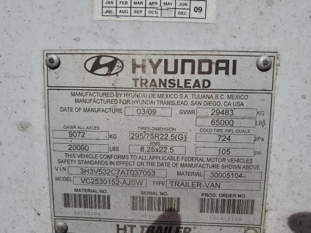 2010 Hyundai Translead DRY Van Trailer