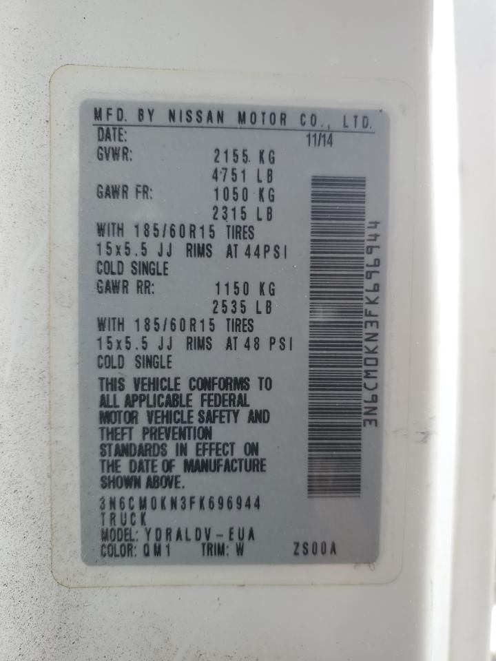 2015 Nissan Nv200 2.5s