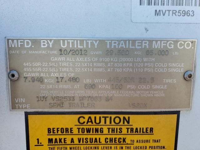 2013 Utility VS2DX DRY Van Trailer