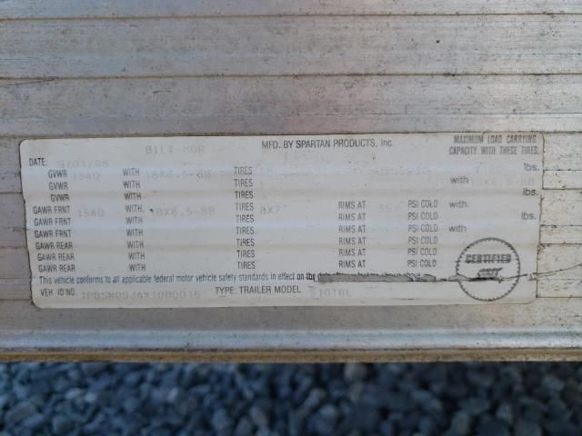 1999 Spartan Motors 1999 Spartan S10TRL Utility Trailer