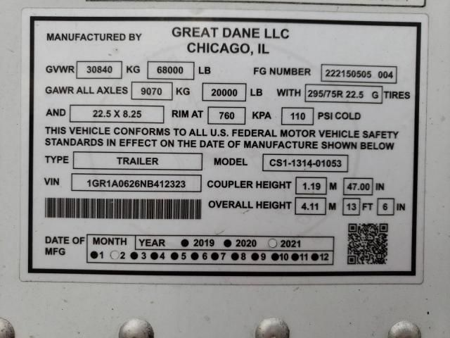 2022 Great Dane CS1-1314-01053 DRY Van Trailer