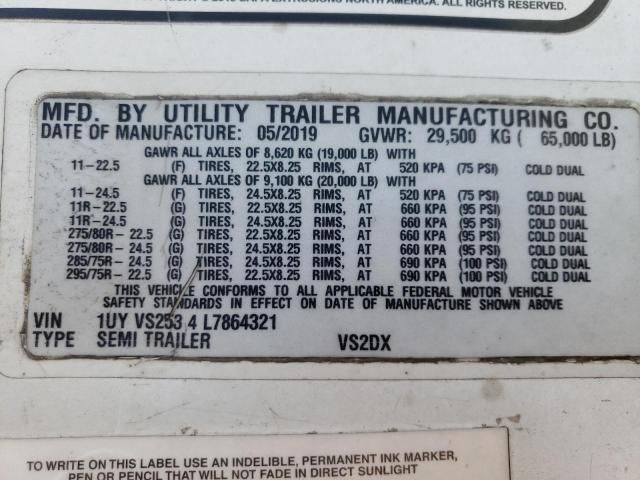 2020 Utility VS2DX DRY Van Trailer