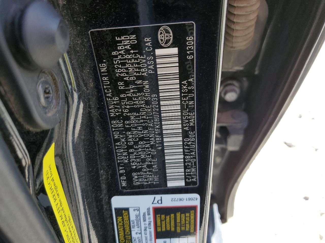 2017 Toyota Camry le