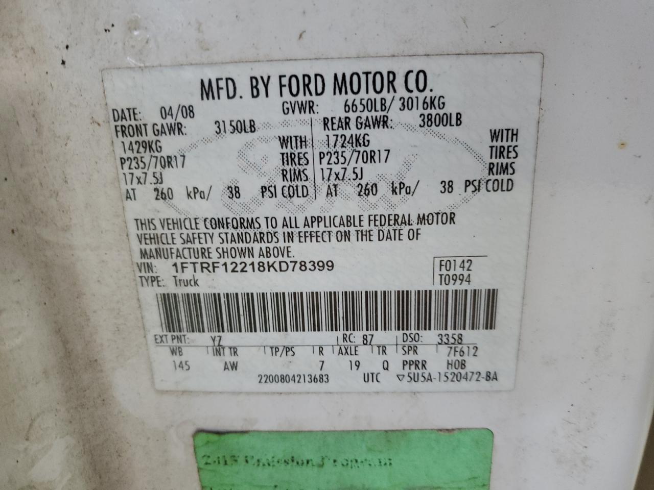 2008 Ford F150 Utility / Service Truck