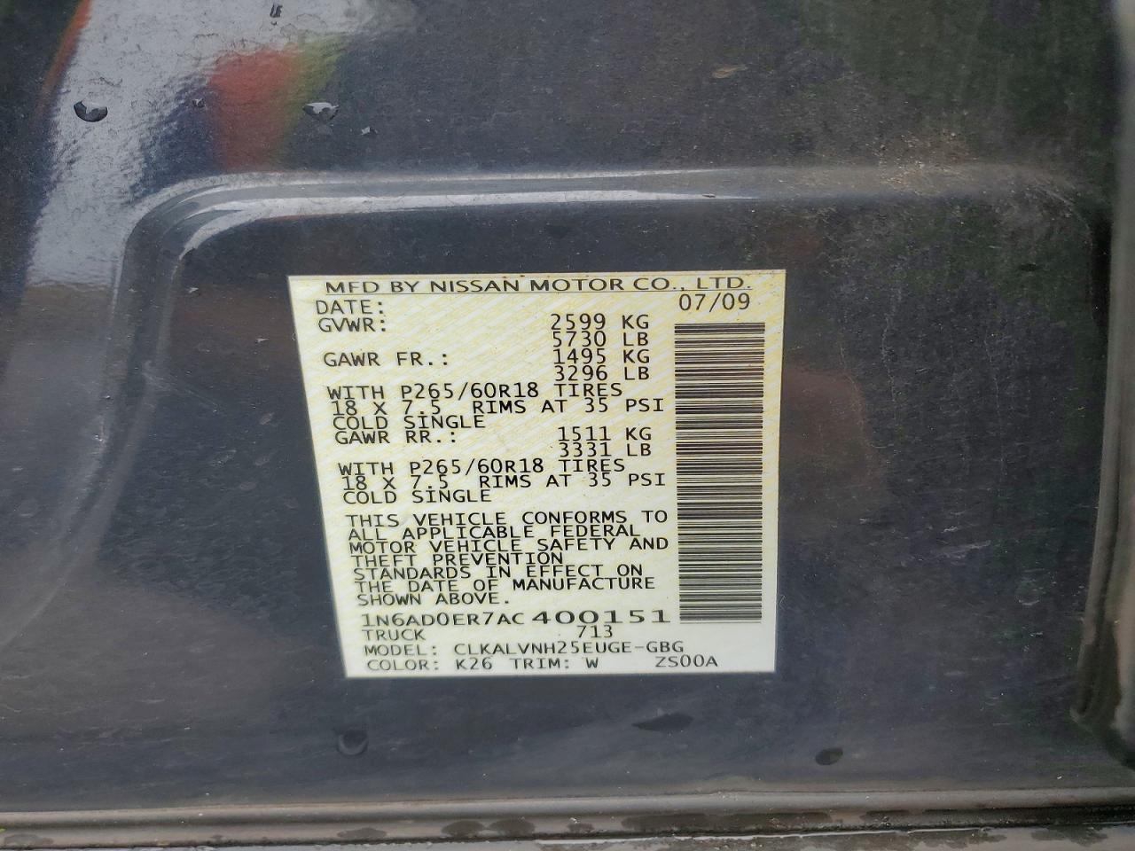 2010 Nissan Frontier SE V6