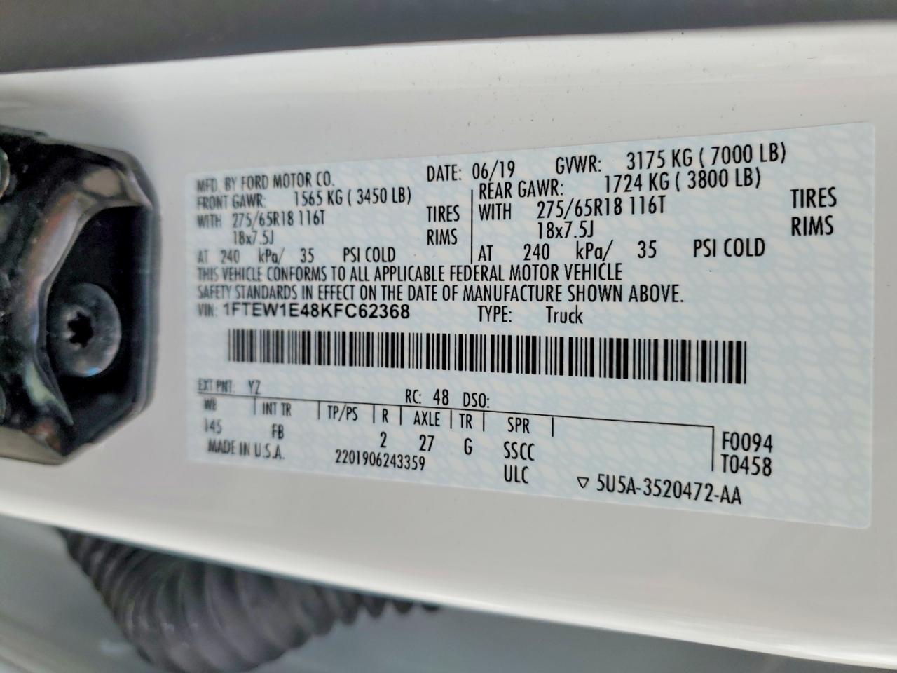 2019 Ford F150 Supercrew