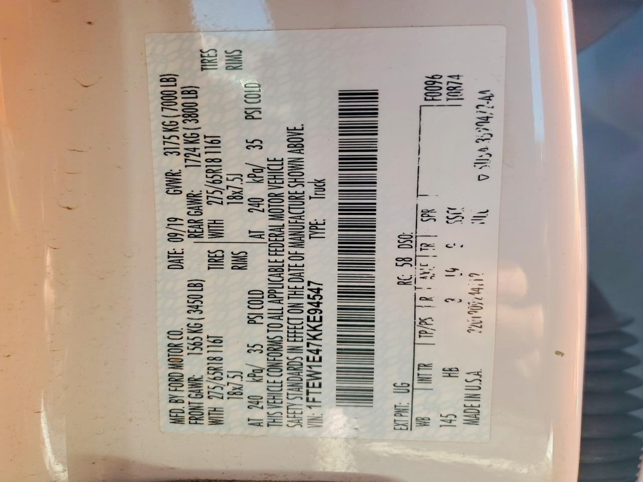 2019 Ford F150 Supercrew