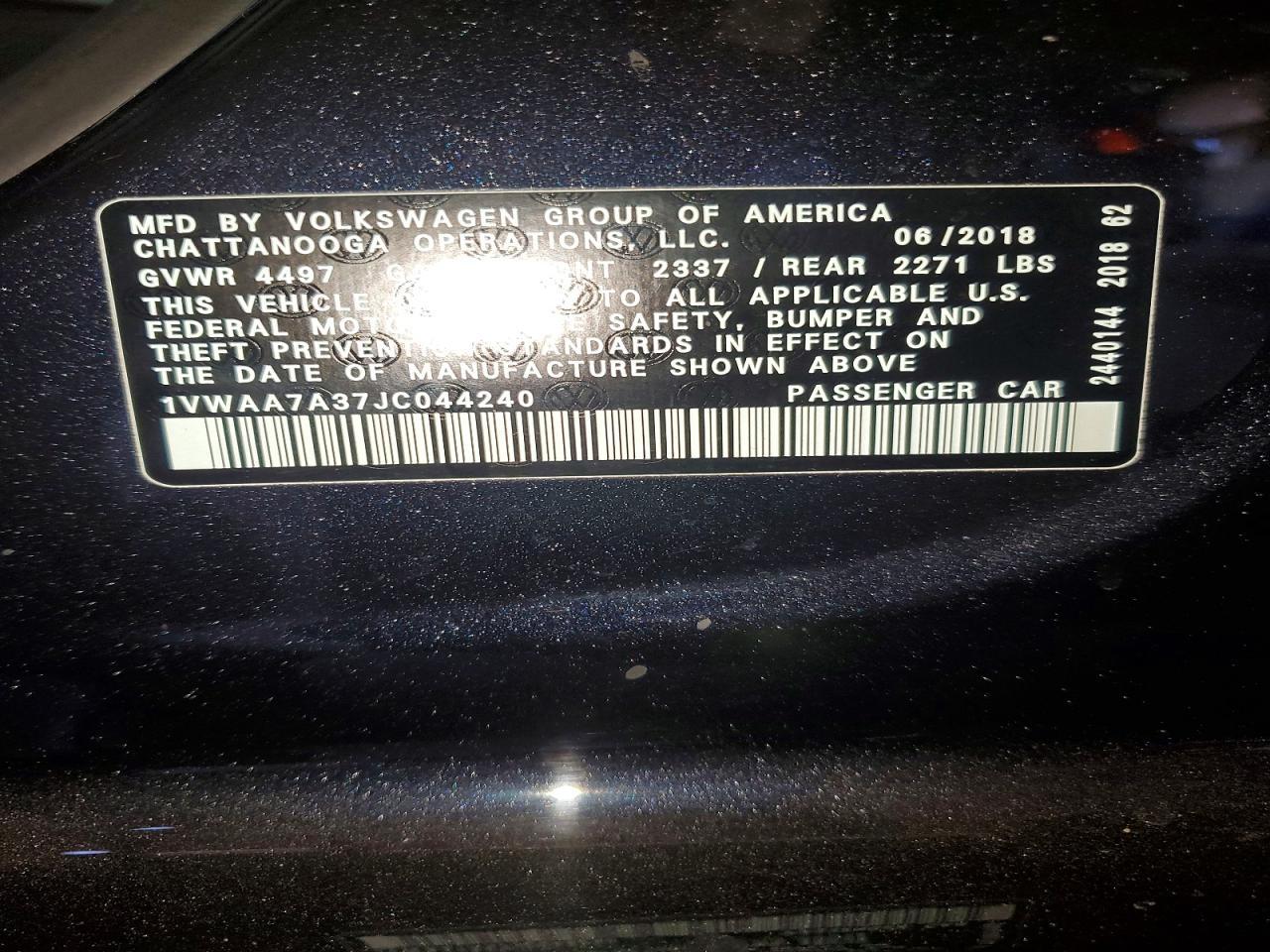 2018 Volkswagen Passat s
