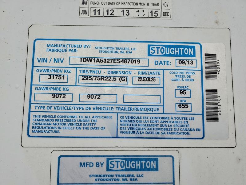 2014 Stoughton DRY Van Trailer