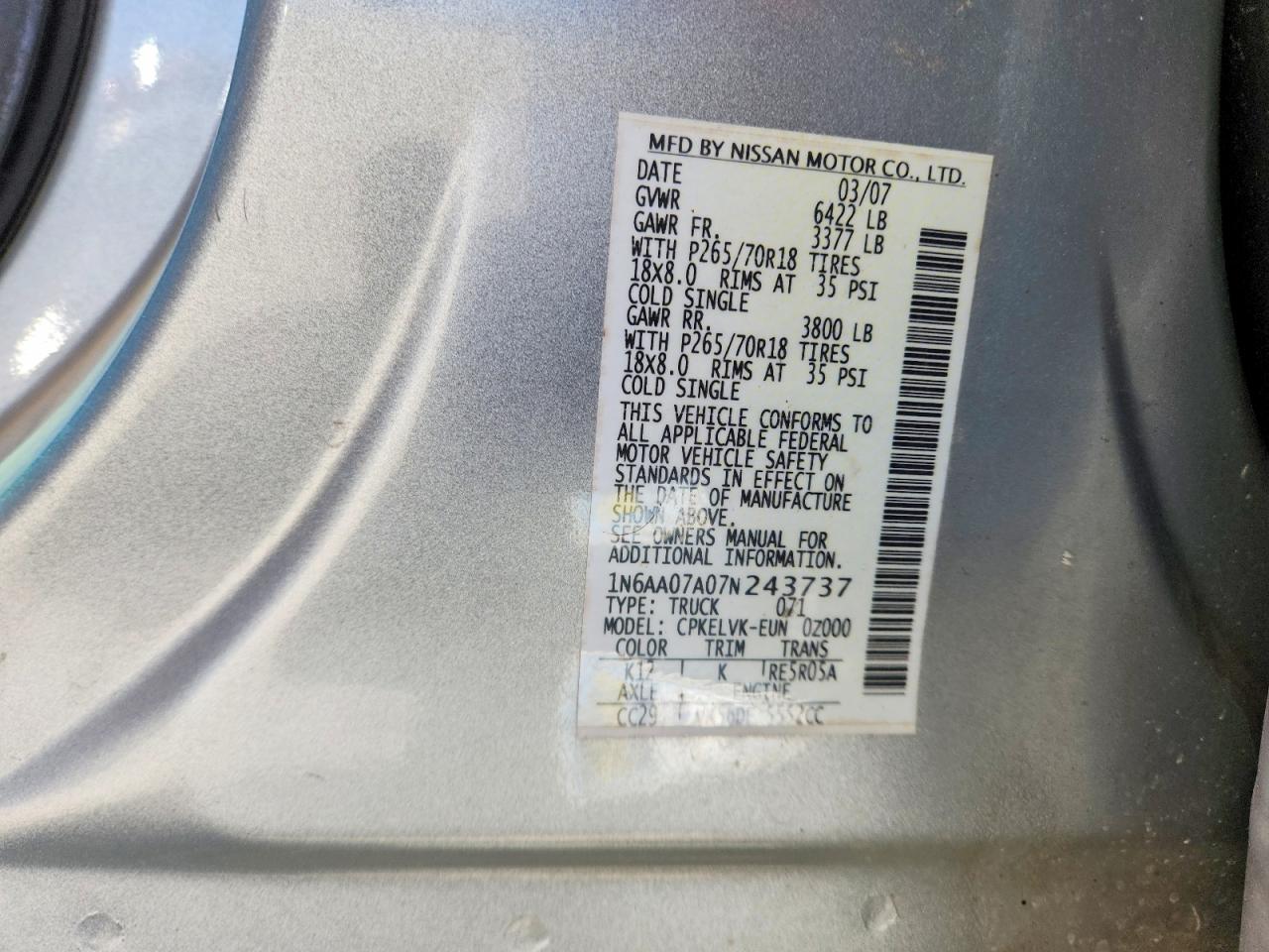 2007 Nissan Titan XE