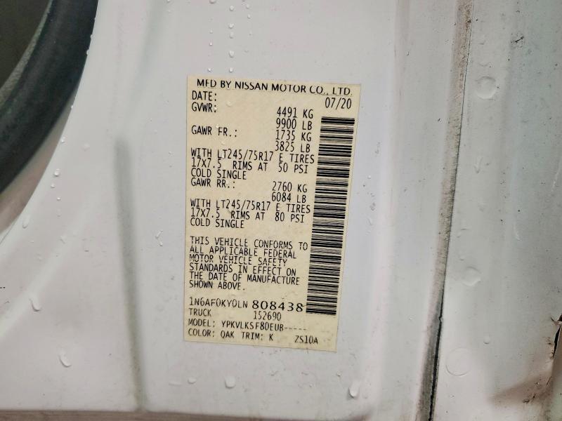 2020 Nissan NV 3500 HD SL