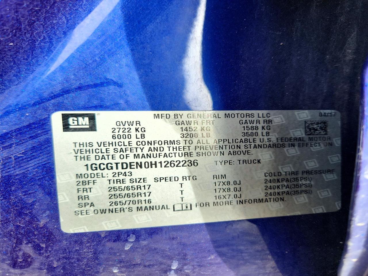 2017 Chevrolet Colorado Z71