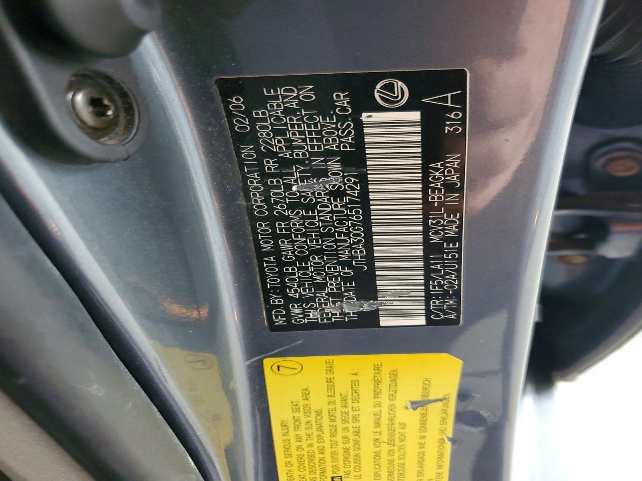 2006 Lexus Es 330 Base