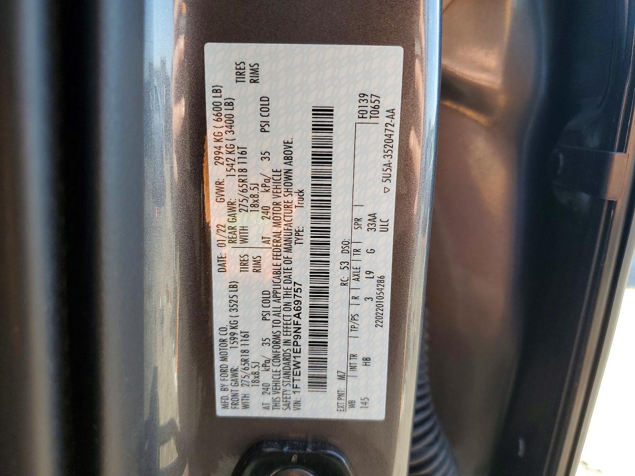 2022 Ford F150 Supercrew