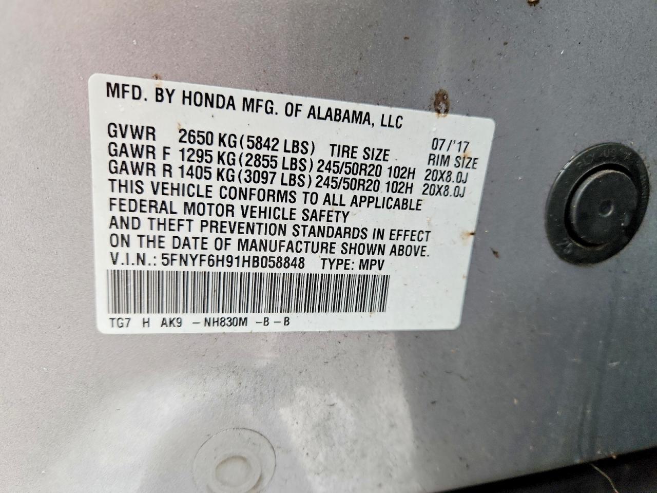 2017 Honda Pilot Touring