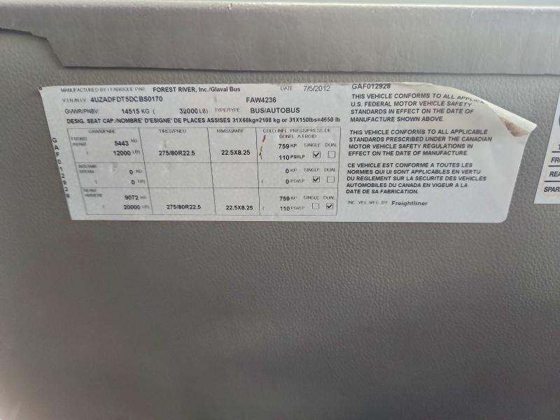 2013 Freightliner Chassis M Line Shuttle Bus
