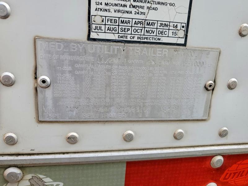 2015 Utility VS2RA Refrigerated Van Trailer