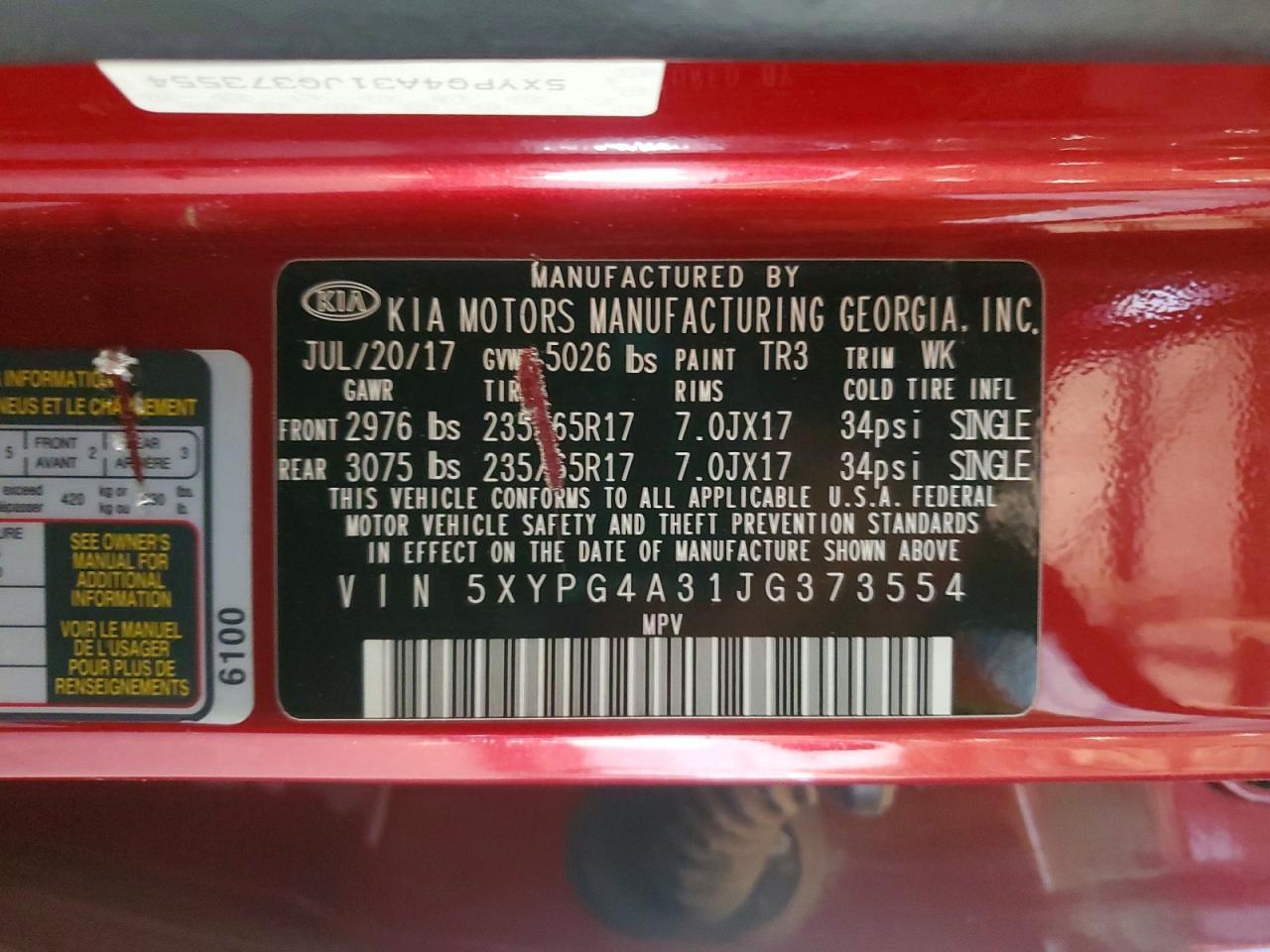 2018 KIA Sorento lx