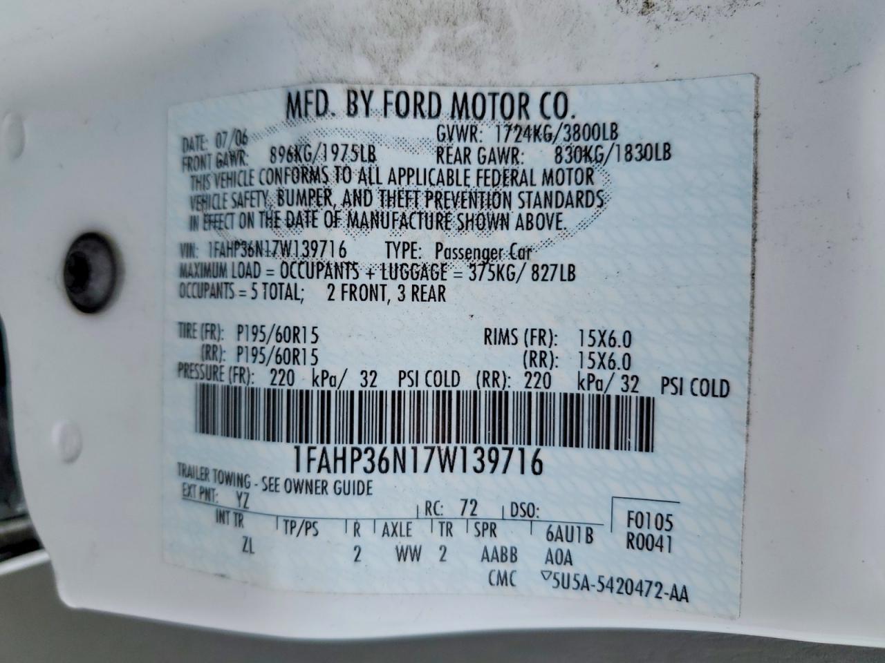 2007 Ford Focus zxw