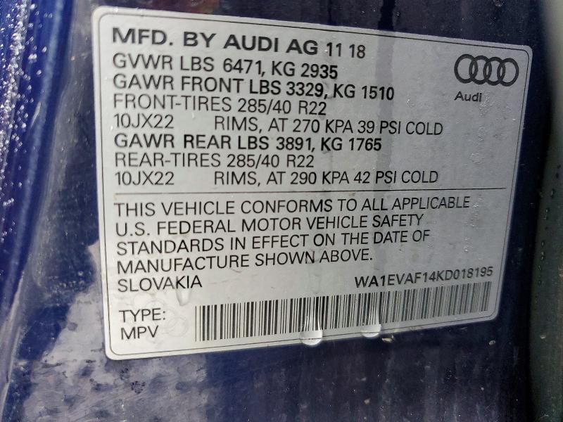 2019 Audi Q8 Premium Plus S-line