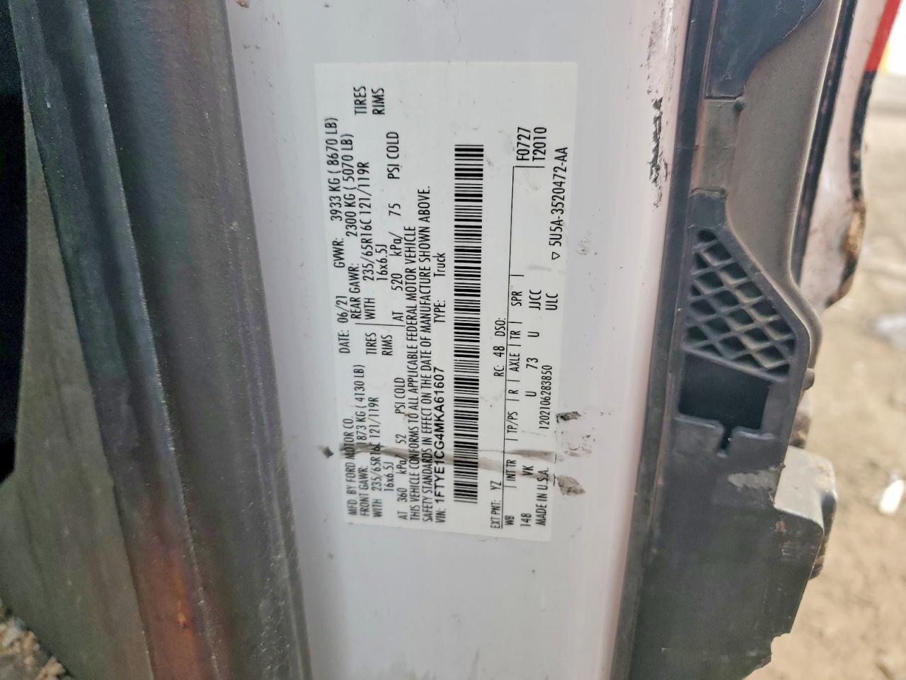 2021 Ford Trans 150 Utility / Service Van