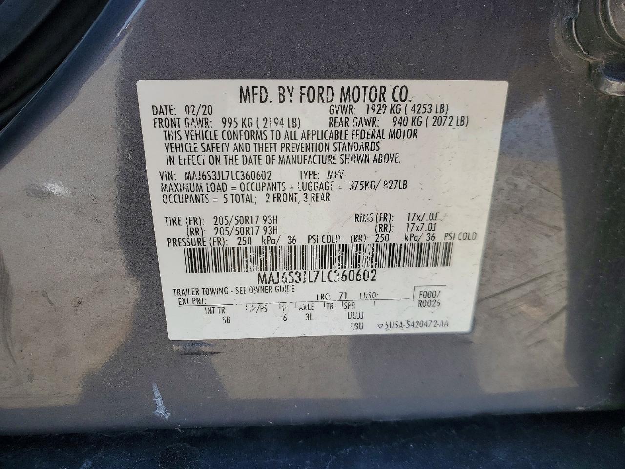 2020 Ford Ecosport ses