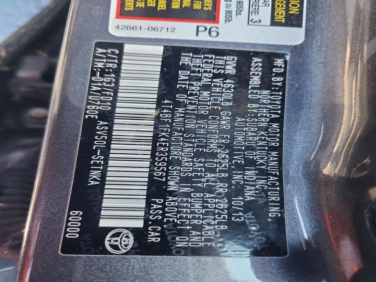 2014 Toyota Camry le