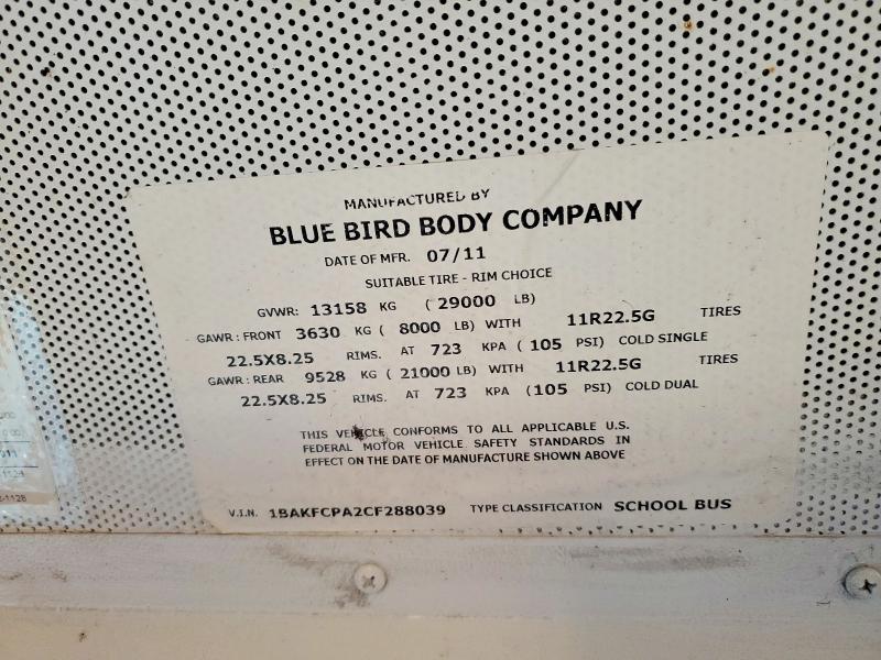 2012 Blue Bird 2012 Bluebird Vision-school bus