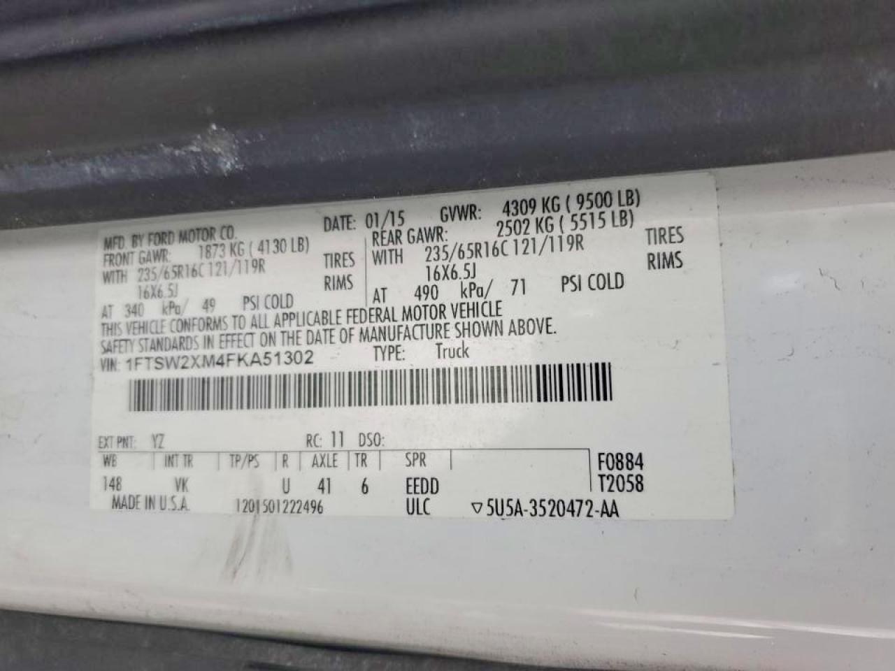 2015 Ford Transit 350 Utility / Service Van
