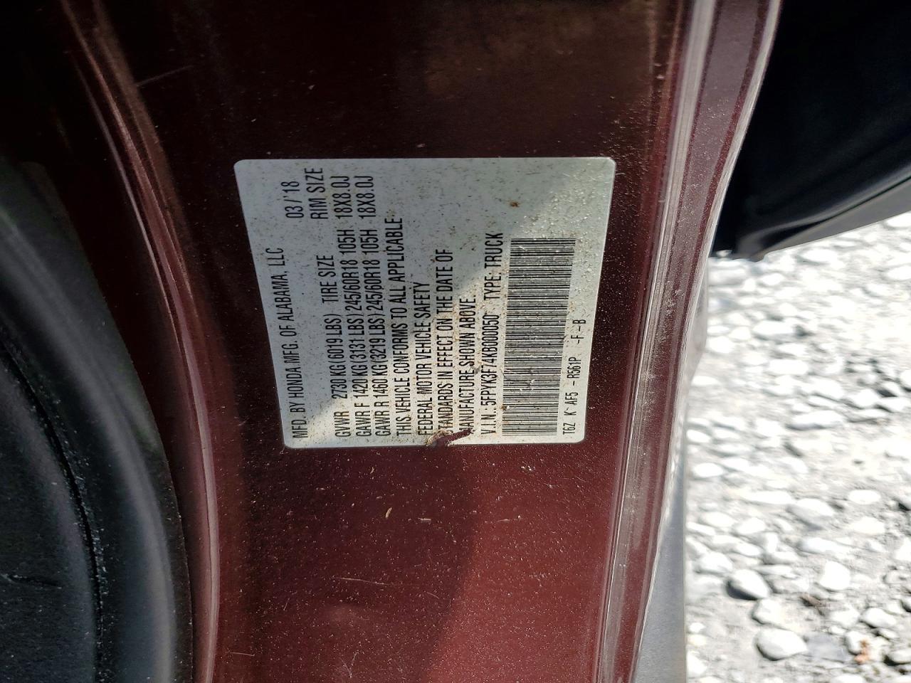 2019 Honda Ridgeline RTL