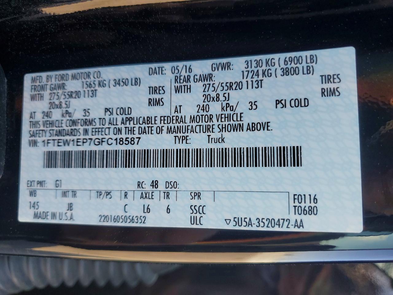 2016 Ford F150 Supercrew