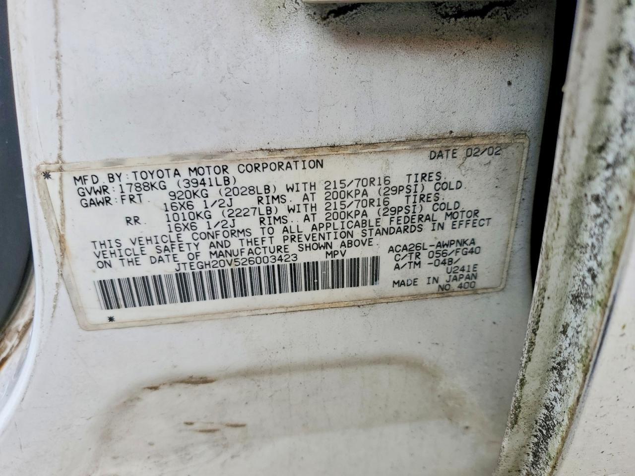 2002 Toyota Rav4 Base