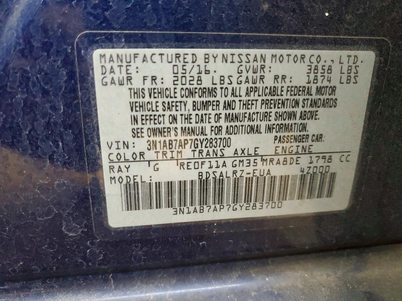 2016 Nissan Sentra sr