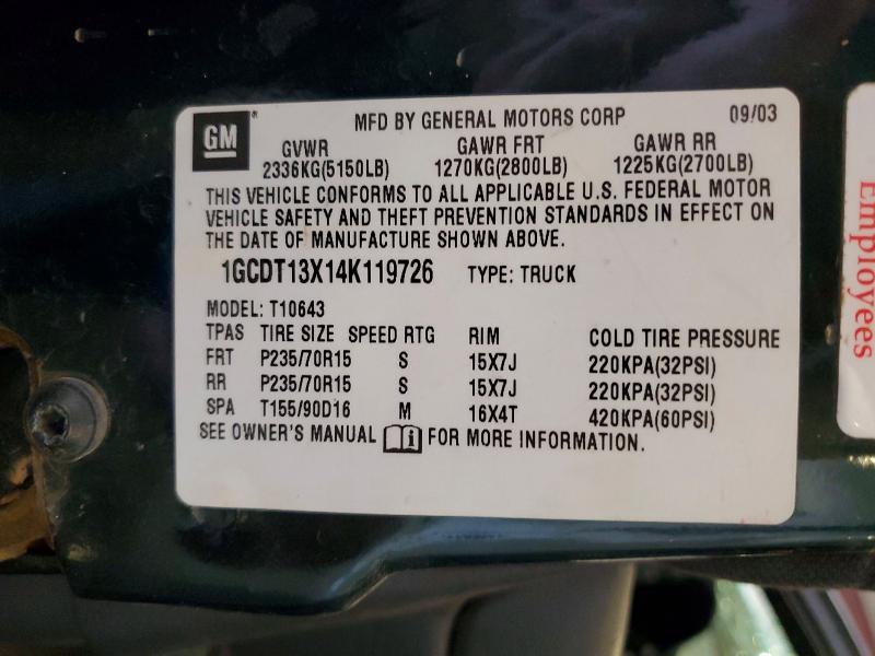 2004 Chevrolet S Truck S10