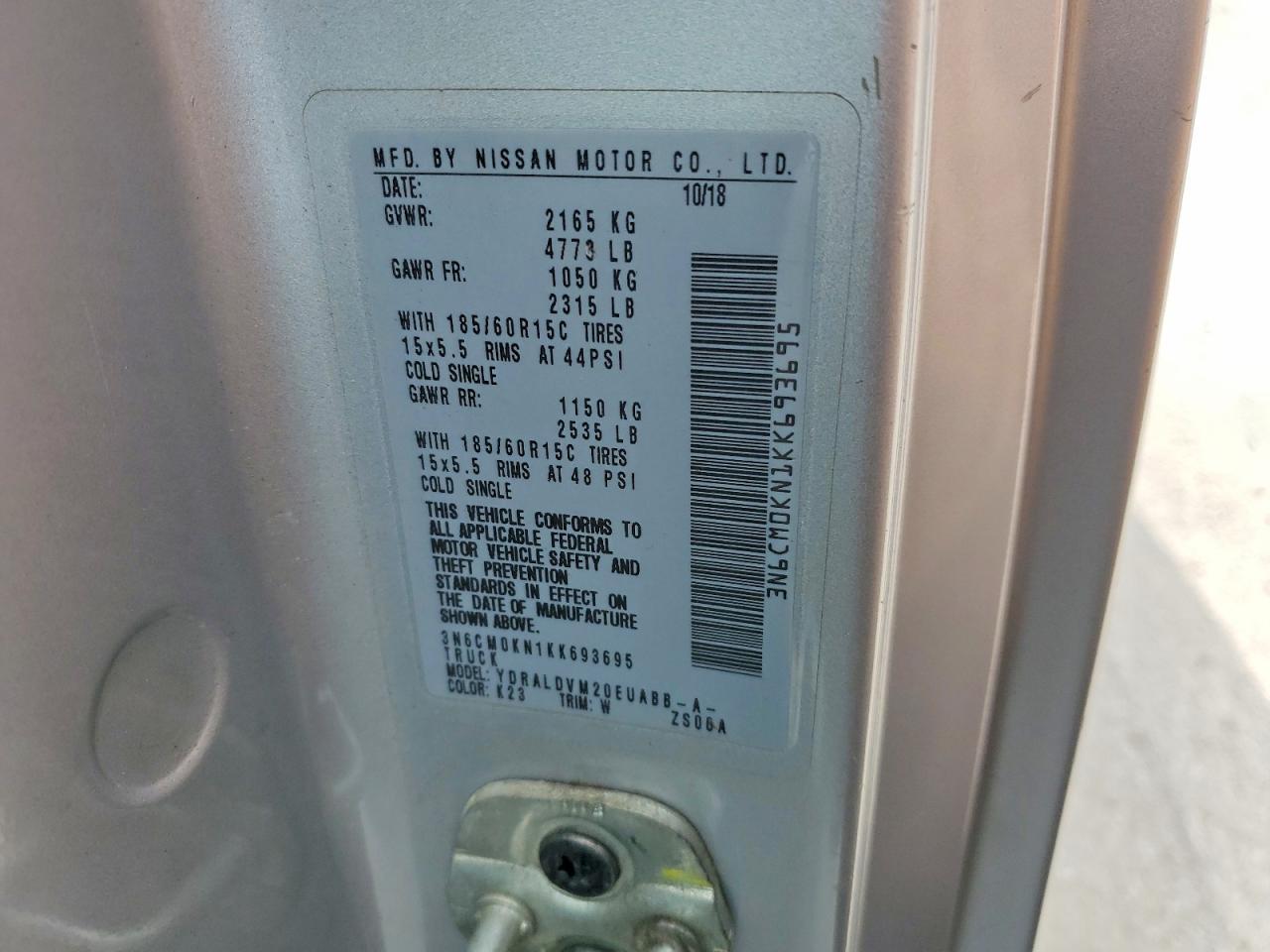 2019 Nissan NV200 Delivery Van