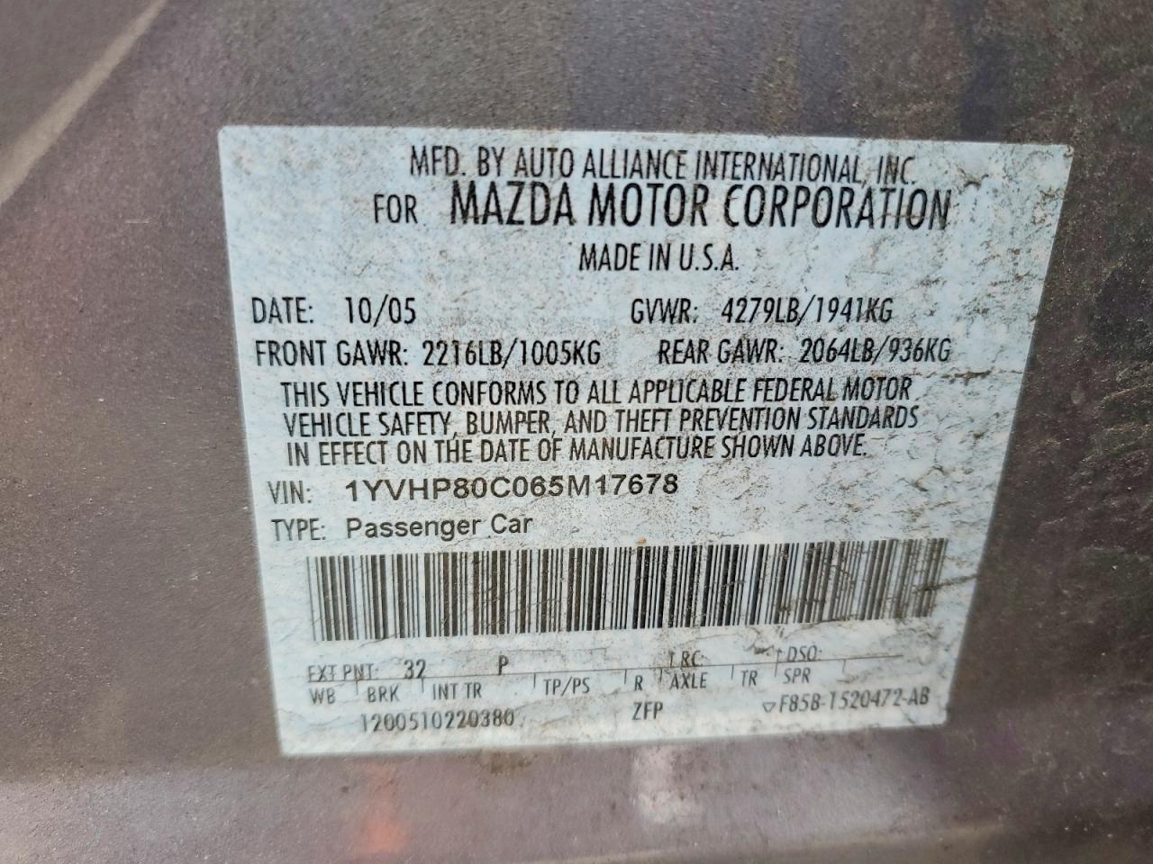 2006 Mazda 6 I