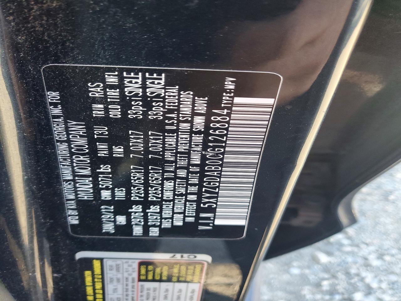 2012 Hyundai Santa fe gls