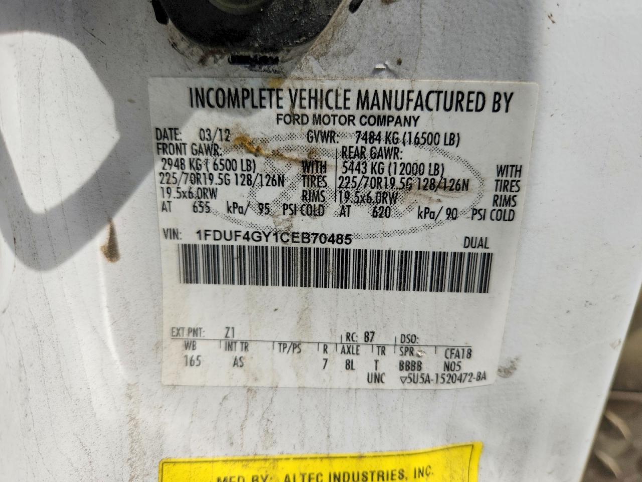 2012 Ford F450 Super Duty Utility / Service Truck