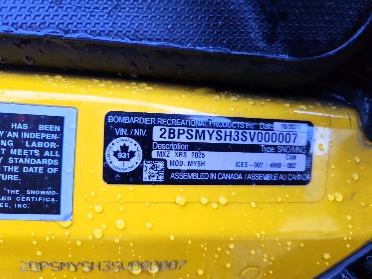 2025 Skidoo 850 MXZ XRS 137 1.25