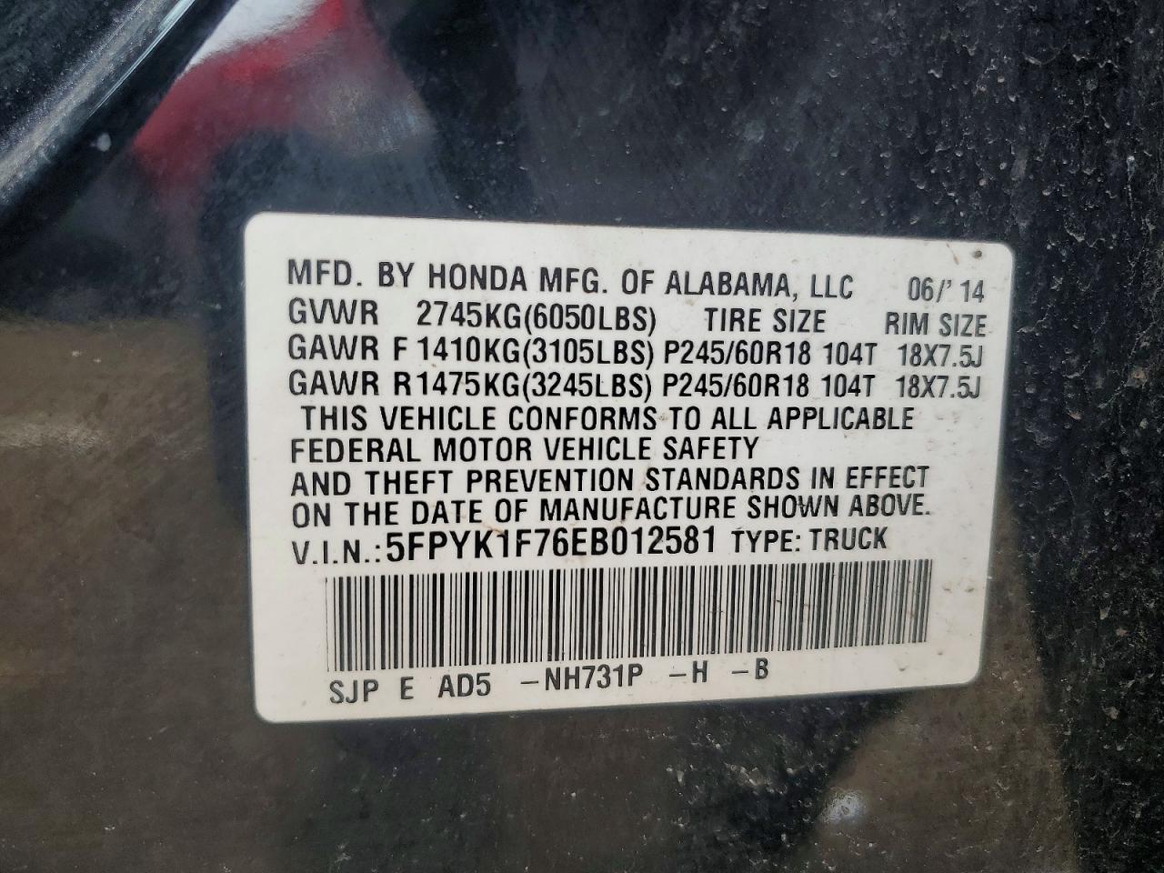 2014 Honda Ridgeline Sport
