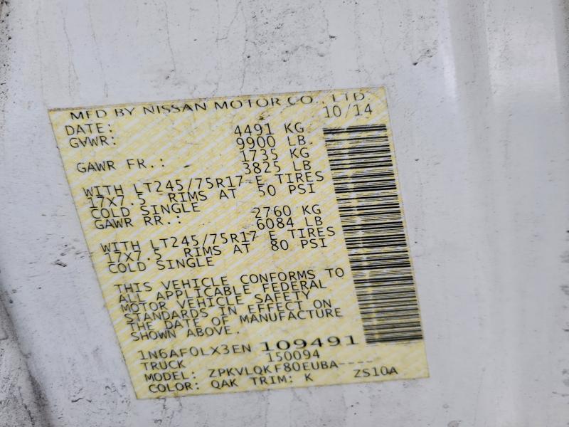 2014 Nissan NV 2500 Utility / Service Van