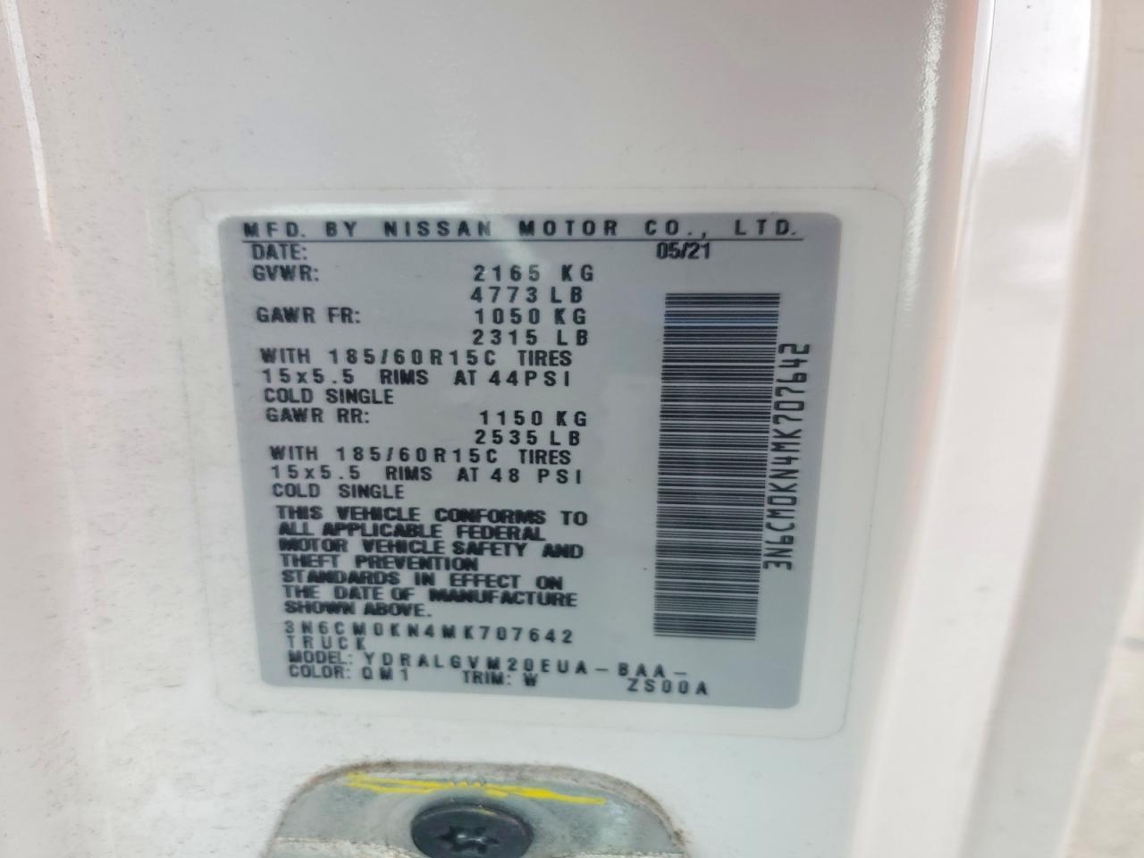 2021 Nissan NV200 Delivery Van