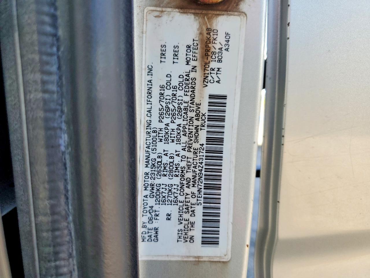 2004 Toyota Tacoma Xtracab